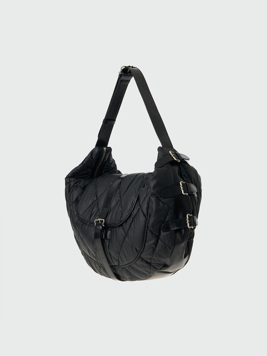 Eenk Hind Buckled Hobo Bag - Black