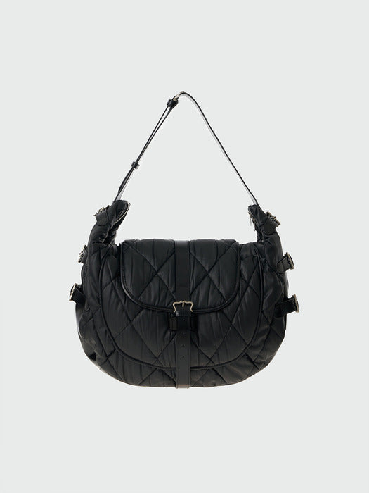 Eenk Hind Buckled Hobo Bag - Black