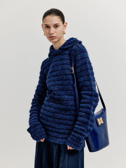 Eenk Hobart Folded Top Bucket Bag - Navy