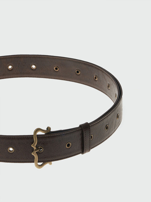 [EENK] Xinda Buckle Belt - Brown