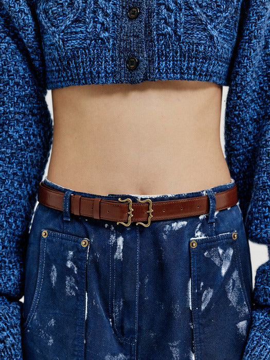 Eenk Xod Double Buckle Belt - Brown
