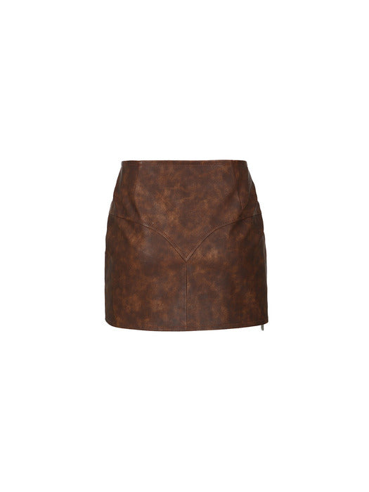 [andersson bell] (WOMEN) AUSTIN FAUX SHEARLING SKIRT apa663w(BROWN)