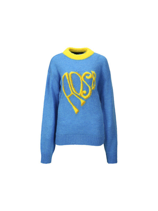 (ESSENTIAL) (WOMEN) HEART ADSB SWEATER atb1005w(BLUE)