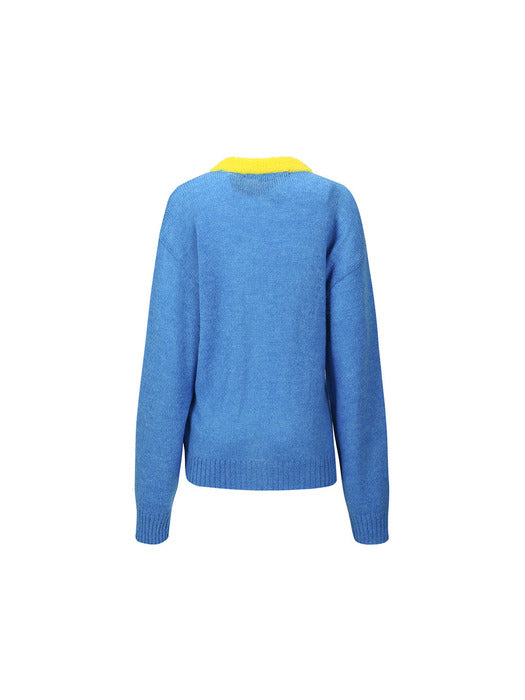 (ESSENTIAL) (WOMEN) HEART ADSB SWEATER atb1005w(BLUE)