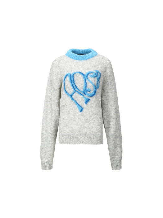 (ESSENTIAL) (WOMEN) HEART ADSB SWEATER atb1005w(GREY)