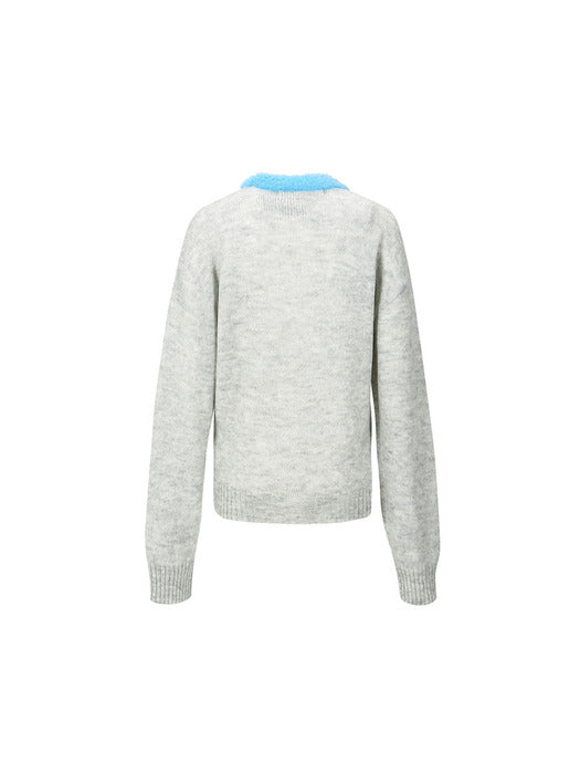(ESSENTIAL) (WOMEN) HEART ADSB SWEATER atb1005w(GREY)