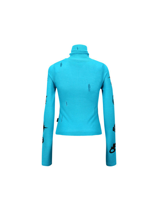 [andersson bell] (WOMEN) AUGEN FLOCKING INNER KNIT TOP atb999w(BLUE)