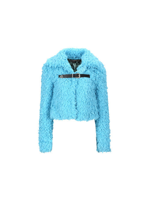[andersson bell] (WOMEN) GOLDIE FAUX FUR CARDIGAN atb981w(BLUE)