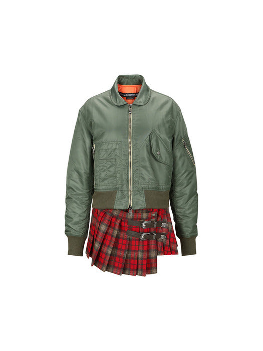 [andersson bell] (WOMEN) CARLEE BOMBER KILT DRESS atb977w(KHAKI)