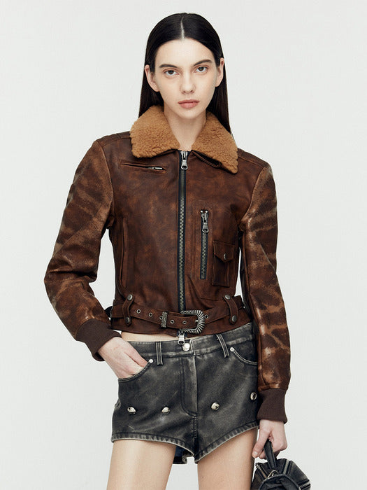 [andersson bell] (WOMEN) AUSTIN FAUX SHEARLING JACKET awa546w(BROWN)