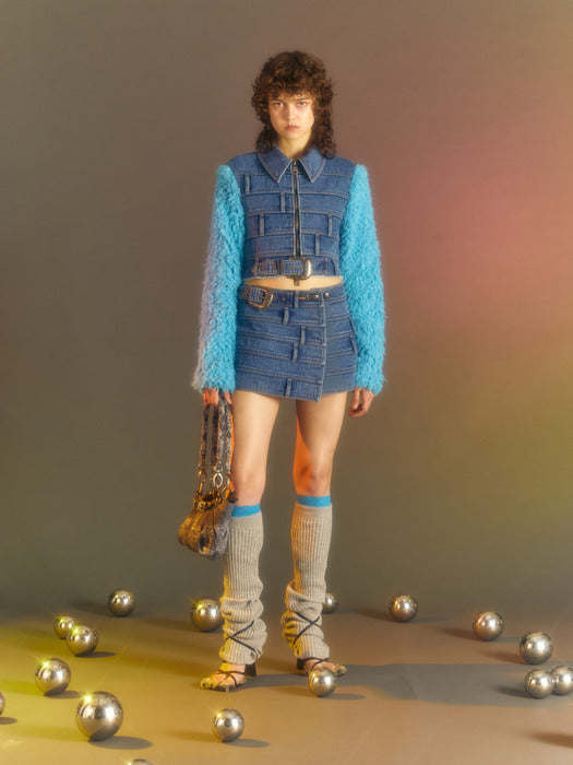 [andersson bell] (WOMEN) DUA MULTI WAIST DENIM JACKET awa548w(BLUE)