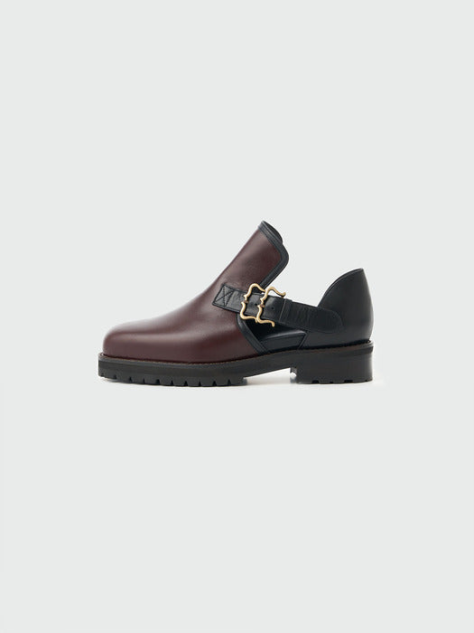 [EENK] Xoir Double Buckle Loafers - Brown