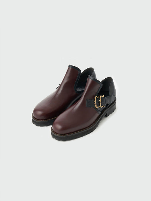 [EENK] Xoir Double Buckle Loafers - Brown