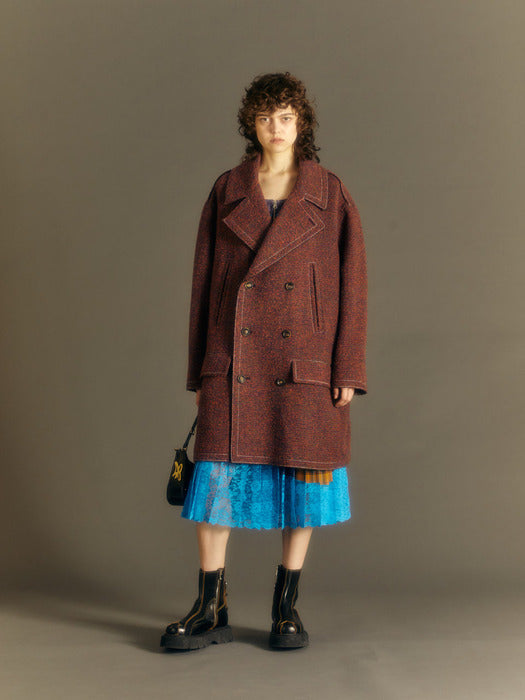 [andersson bell] UNISEX LEON PEA COAT awa558u(PURPLE)