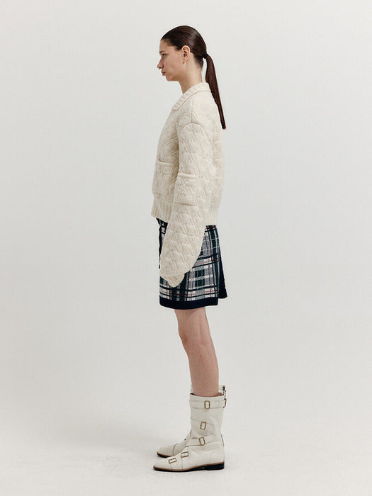 Eenk Xelda Textured Zip Cardigan - Ivory