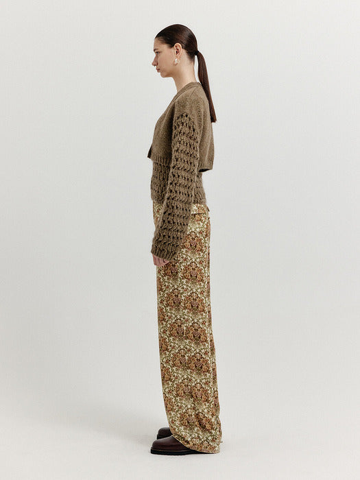 Eenk Xolero V-neck Crop Knit Cardigan - Khaki