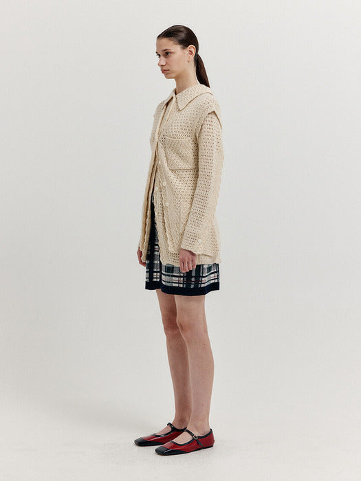Eenk Xolin 4-Pocket Knit Vest - Ivory