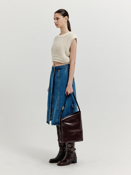 Eenk Xiki Crop Knit Vest - Cream
