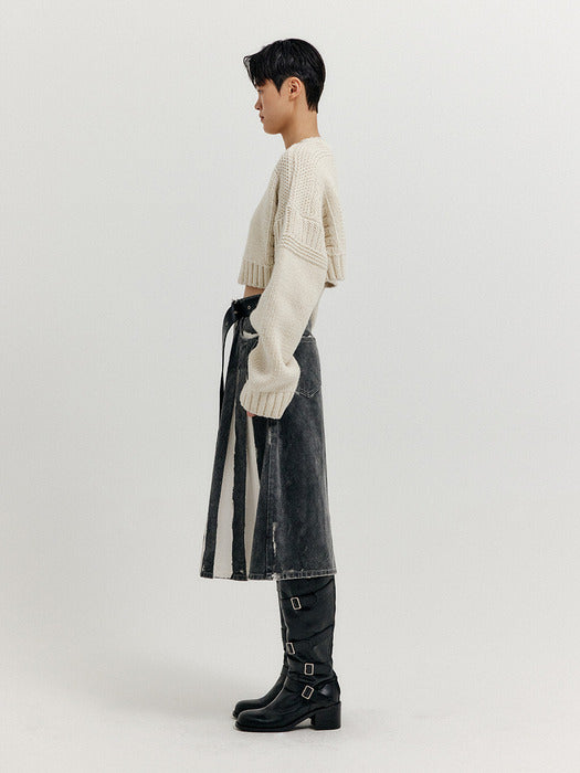 Eenk Xri Fisherman Knit Crop Pullover - Ivory