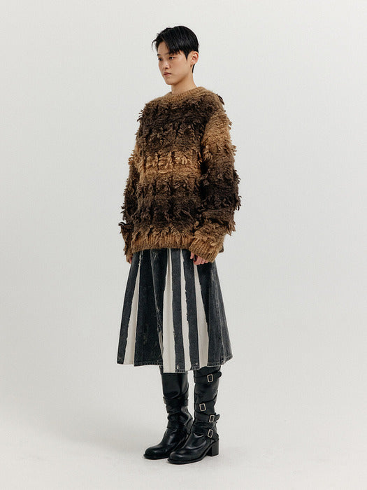 Eenk Xinston Textured Knit Pullover - Brown