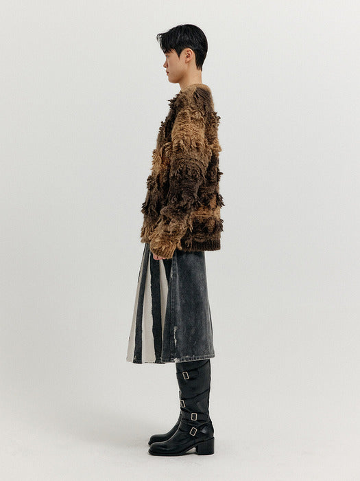Eenk Xinston Textured Knit Pullover - Brown
