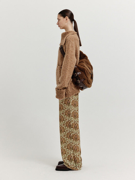 [EENK] Xature Oversized Knit Turtleneck - Brown