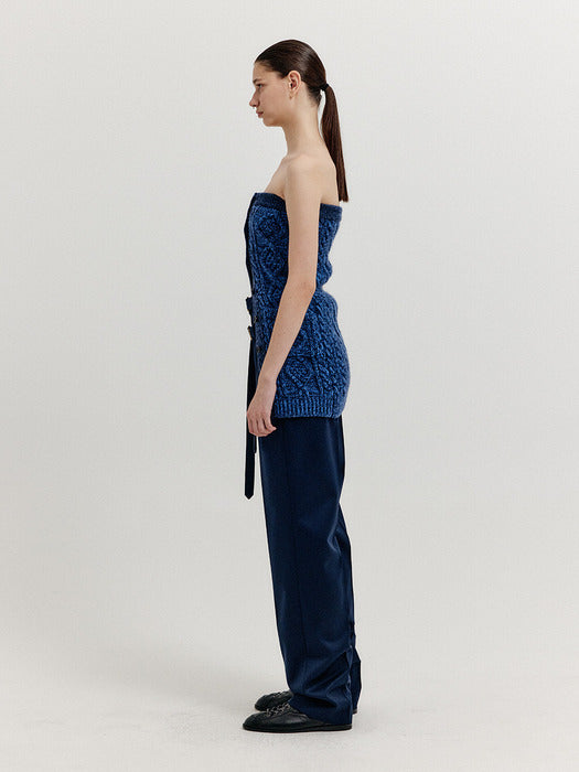 Eenk Xiom Double-Belt Straight Pants - Navy