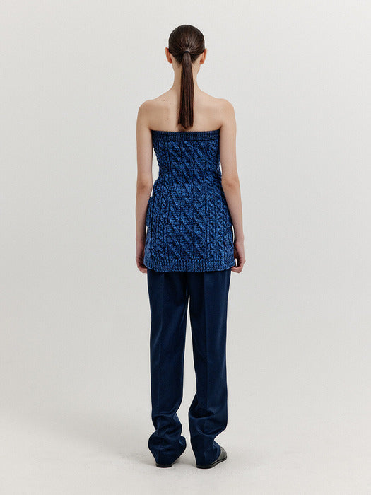 Eenk Xiom Double-Belt Straight Pants - Navy