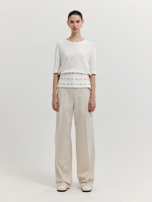 Eenk Xicky Waistband Layered Pants - Ivory
