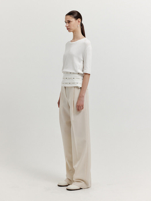 Eenk Xicky Waistband Layered Pants - Ivory