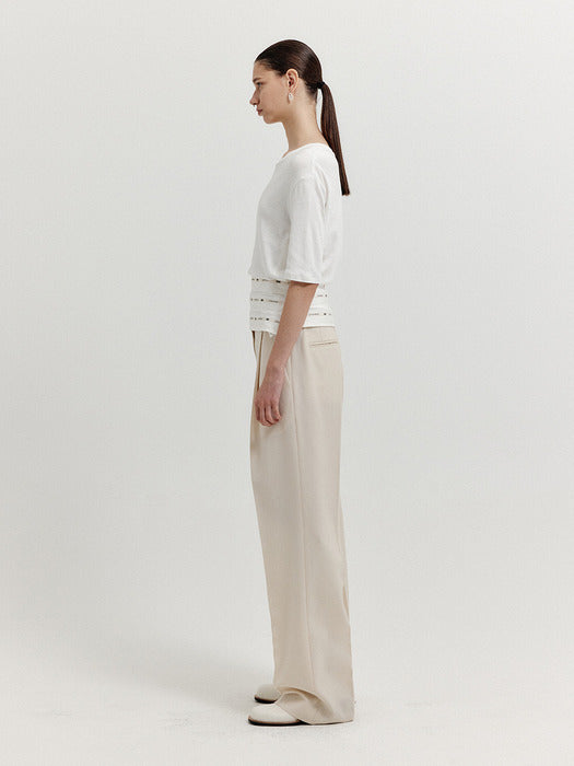 Eenk Xicky Waistband Layered Pants - Ivory