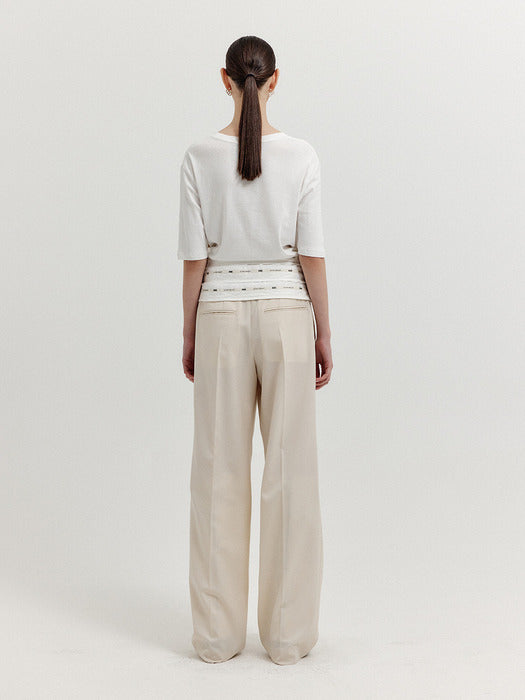 Eenk Xicky Waistband Layered Pants - Ivory