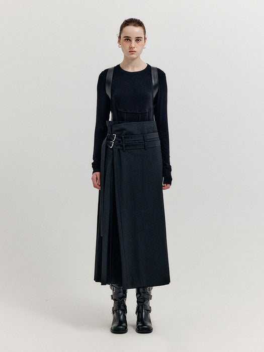 Eenk Xiond Double-Belt Wrap Pants - Black
