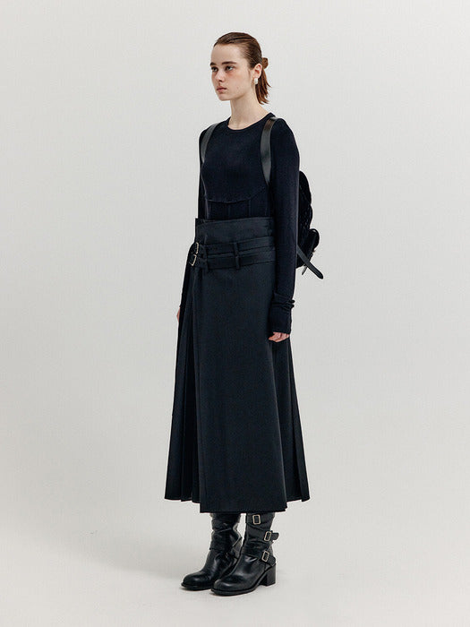 Eenk Xiond Double-Belt Wrap Pants - Black