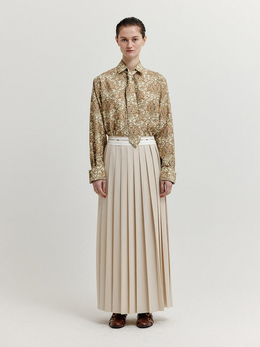 Eenk Xovel Pleated Maxi Skirt - Ivory