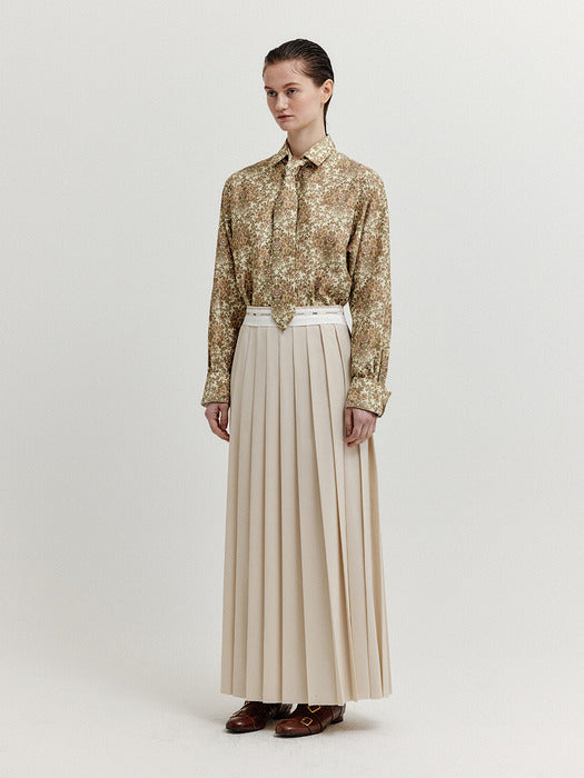 Eenk Xovel Pleated Maxi Skirt - Ivory