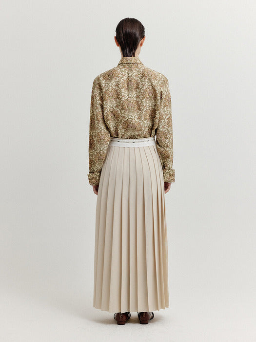 Eenk Xovel Pleated Maxi Skirt - Ivory