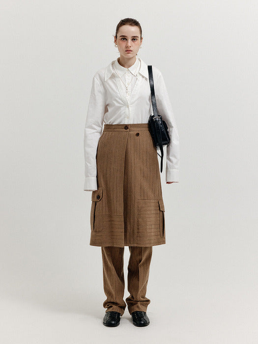 Eenk Xavita Cargo Wrap Skirt - Camel