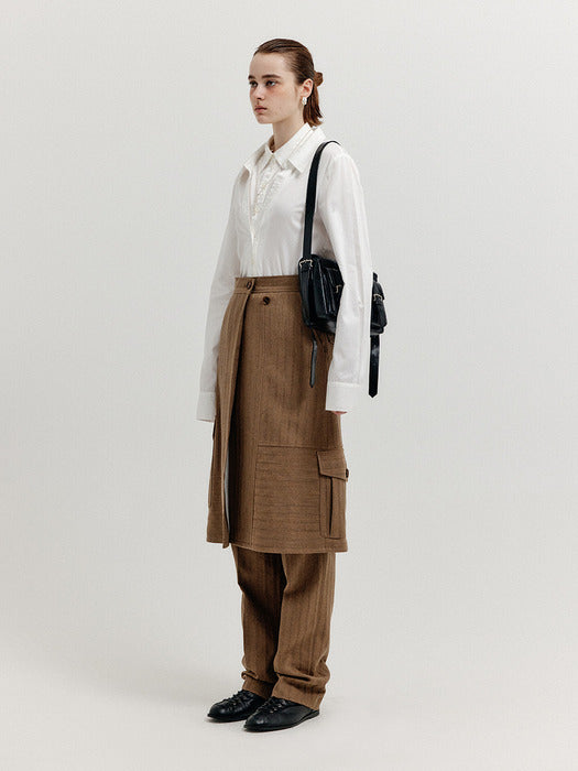 Eenk Xavita Cargo Wrap Skirt - Camel