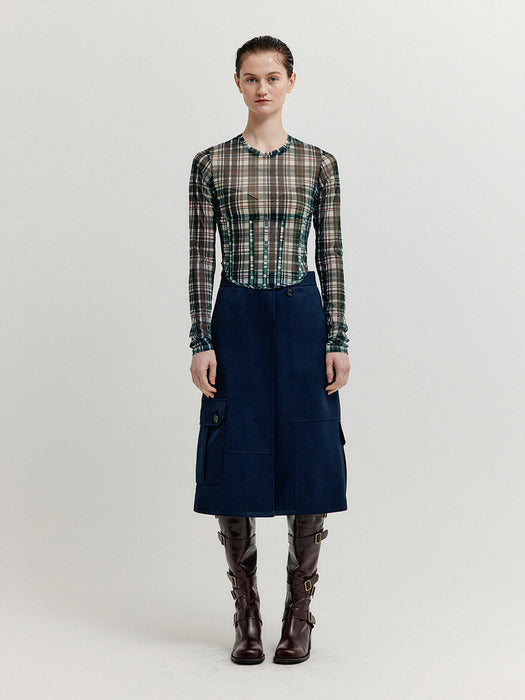 Eenk Xavita Cargo Wrap Skirt - Navy