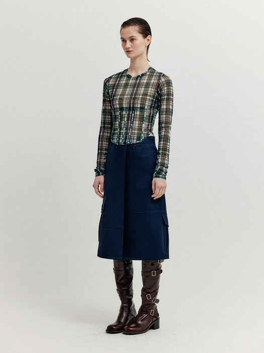 Eenk Xavita Cargo Wrap Skirt - Navy