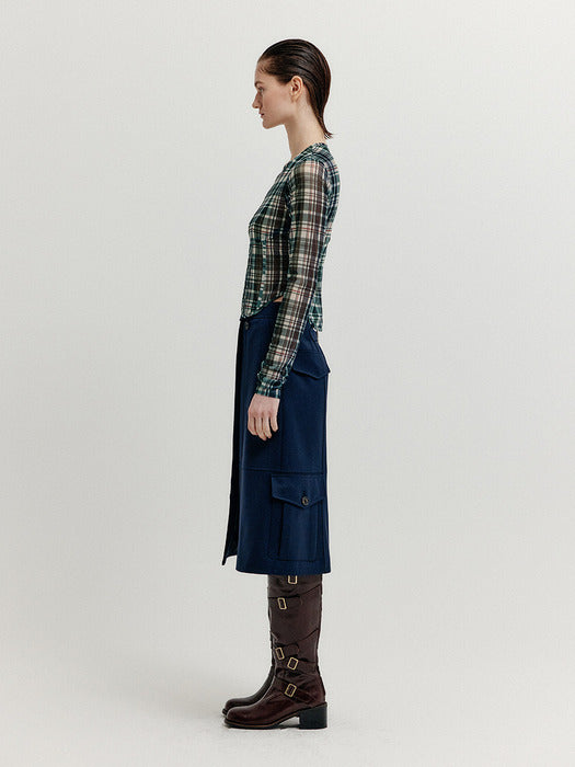 Eenk Xavita Cargo Wrap Skirt - Navy