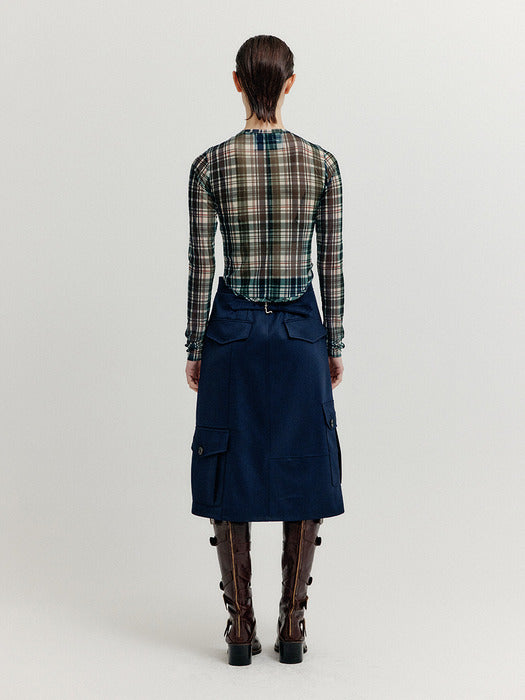 Eenk Xavita Cargo Wrap Skirt - Navy