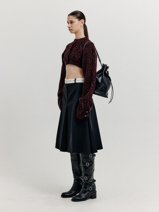 Eenk Xavie Pintucked Long Skirt - Black