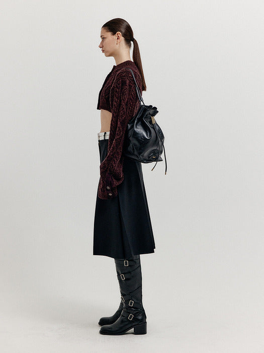 Eenk Xavie Pintucked Long Skirt - Black