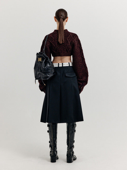 Eenk Xavie Pintucked Long Skirt - Black