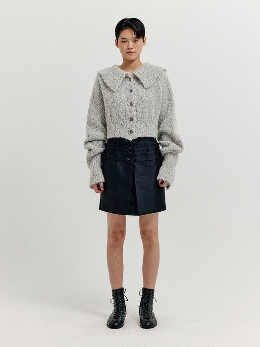 [EENK] Xinna Waistband Layered Mini Skirt - Black