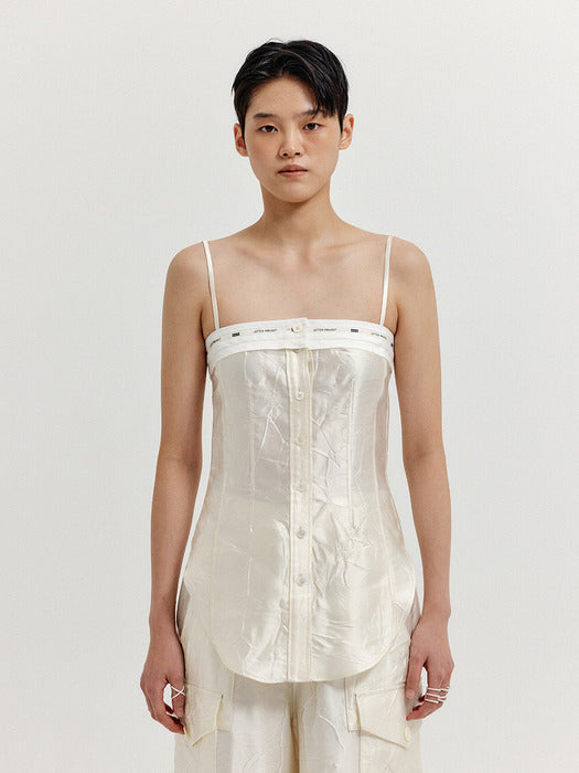 Eenk Xivia Sleeveless Buttoned Top - Ivory