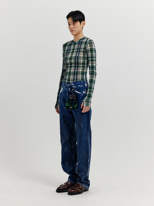 Eenk Xsquare Print T-Shirt - Navy Multi