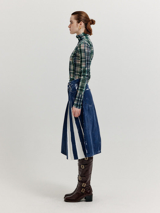 Eenk Xol Paneled Turtleneck Top - Navy Multi